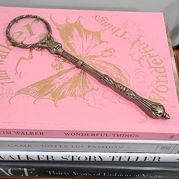 Vintage Other - Vintage Magnifying Glass Silver 11"